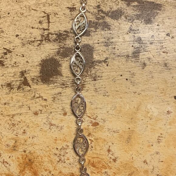 Milor Sterling Silver Filigree Chain Made in Italy 24 Inches - Picture 6 of 8
